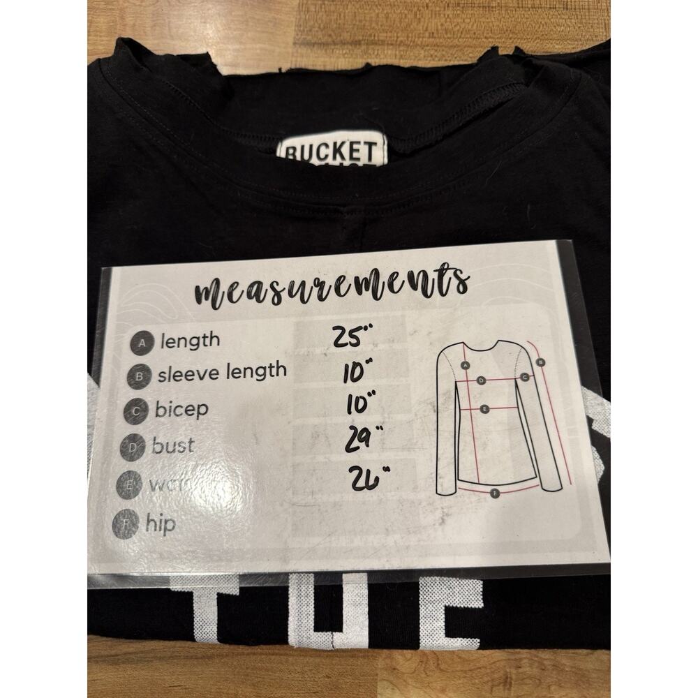 Bucket List Cropped Black Nice Is The New Cool Top Sz L Boxy Oversized Relaxed - Picture 10 of 10